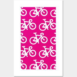 Pink Bike Pattern Posters and Art